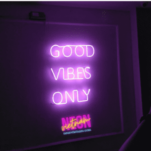 Good Vibes Only Good Food Is Good Mood Glass Neon Sign