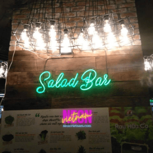 Salad Bar Glass Neon Sign