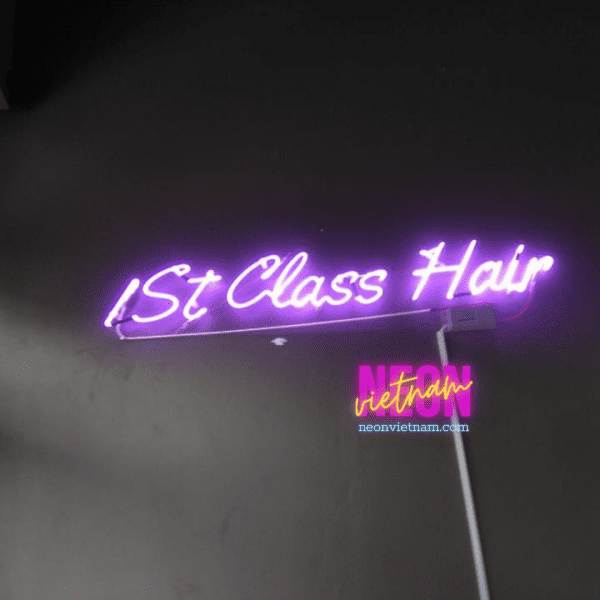 1st Class Hair Salon Glass Neon Sign