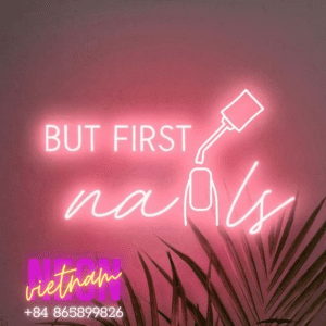 but first nails led neon sign