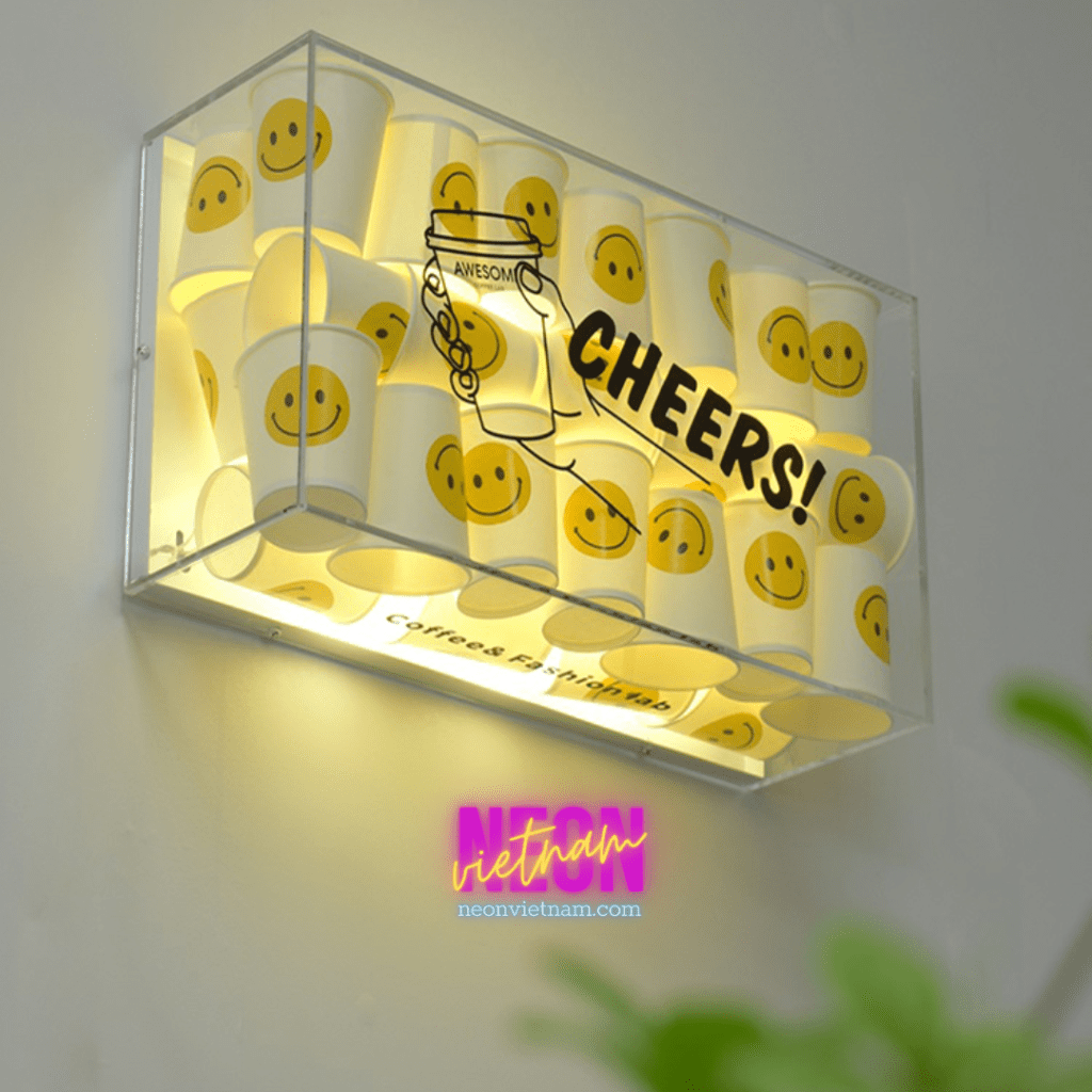 Cheers Paper Cup Transparent Light Box - Neon Viet Nam