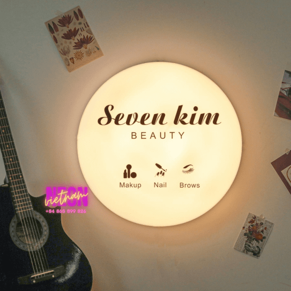 Seven Kim Beauty Makup Nail Brows Frameless Light Box Sign