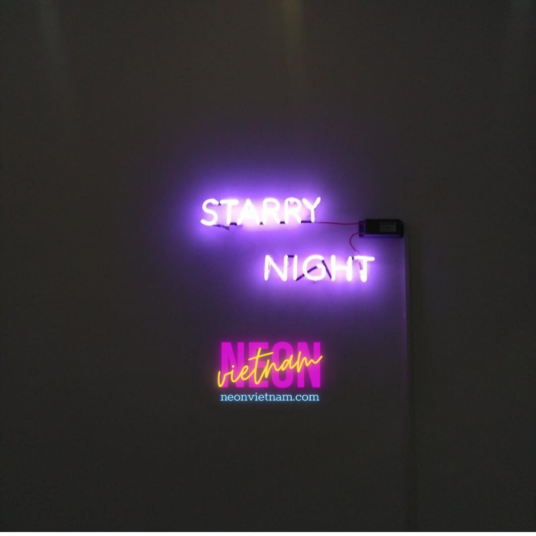 Starry Night Glass Neon Sign