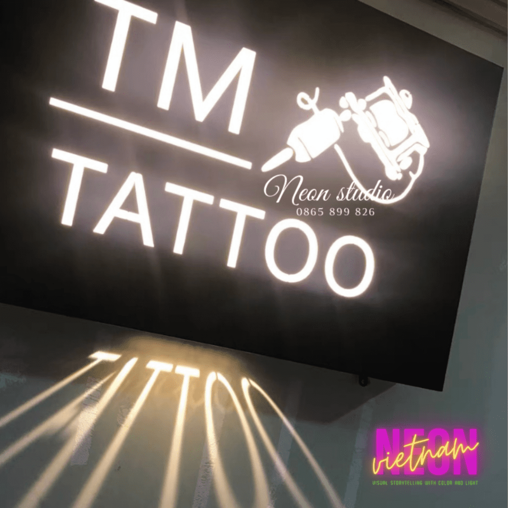 TM Tattoo Studio Backlit Light Box Neon Viet Nam