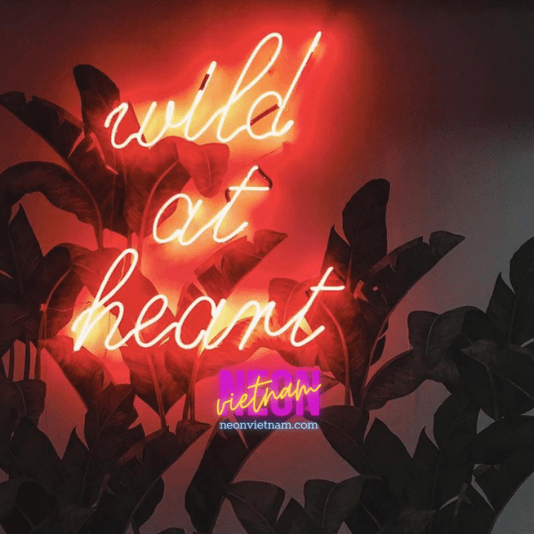 Wild At Heart Glass Neon Sign
