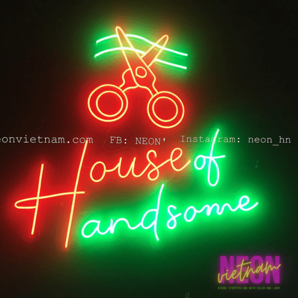 House Of HandsomeESTD 2021 Barber Shop Led Neon Sign