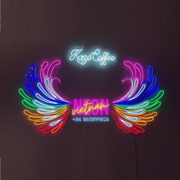 Kaze Coffee Rainbow Wings Led Neon Sign