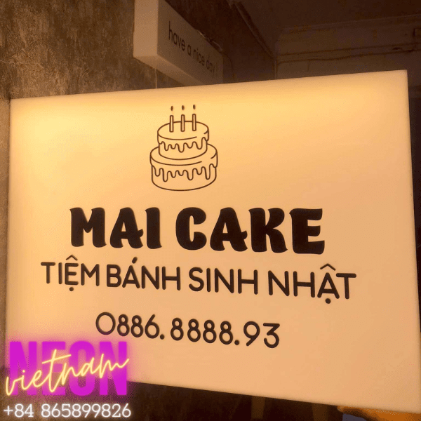 Mai Cake Tiem Banh Sinh Nhat Frameless Light Box Sign