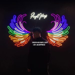 Men With Angel Wing Led Neon Sign