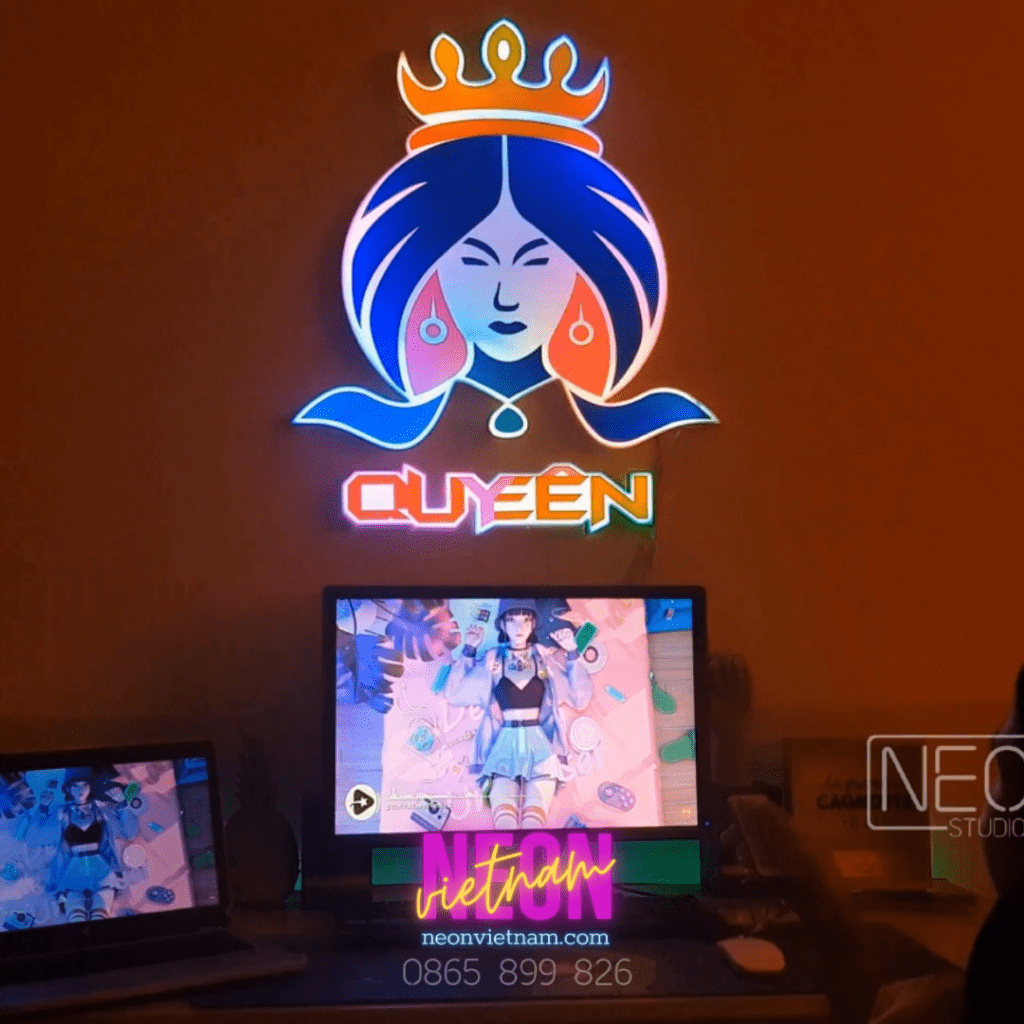 Lofo Rjb Queen Gaming Logo RGB Light Box - Neon Viet Nam