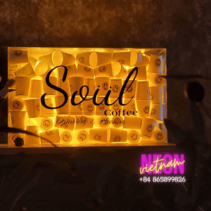 Soul Coffe Drinking & Heaking Papercup Transparent Light Box Sign