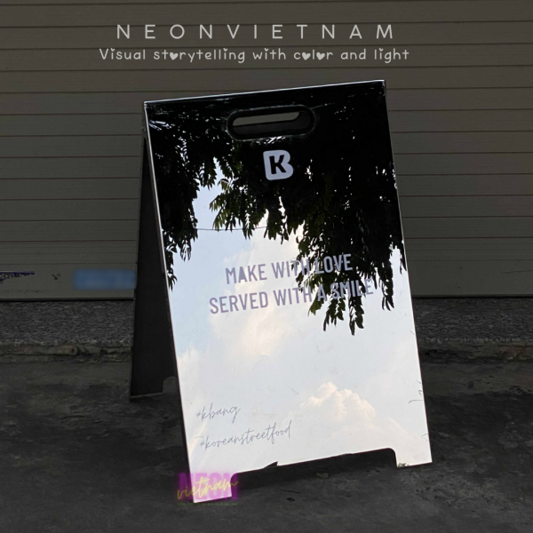 Mirror Stainless Steel Foldable A-Frame Sign - Image 3
