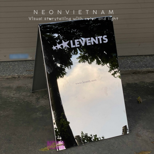 Foldable Mirror Stainless Steel A-Frame Sign - Image 2
