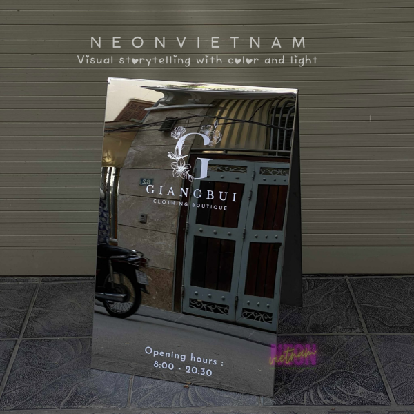 Foldable Mirror Stainless Steel A-Frame Sign - Image 3