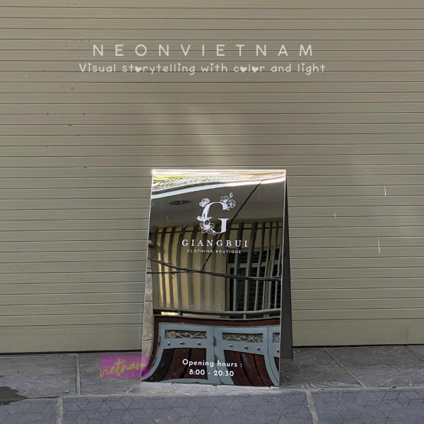 Foldable Mirror Stainless Steel A-Frame Sign - Image 4