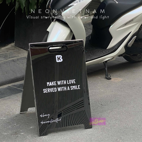 Mirror Stainless Steel Foldable A-Frame Sign - Image 7