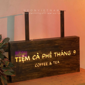 wooden sign light box
