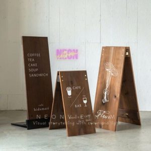 wooden standy sidewalk sign