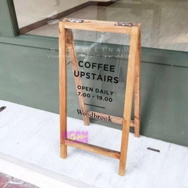 wooden sidewalk sign transparent faces with content sticker - Image 2