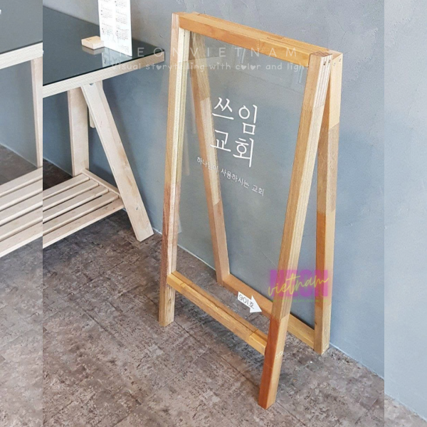 wooden sidewalk sign transparent faces with content sticker - Image 3