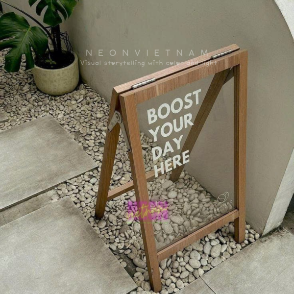 wooden sidewalk sign transparent faces with content sticker - Image 5