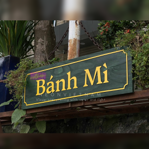 wooden signs board " Bánh Mì"