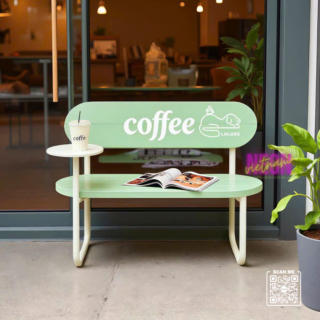 Steel waiting chair with backrest for shop decoration. - Image 6