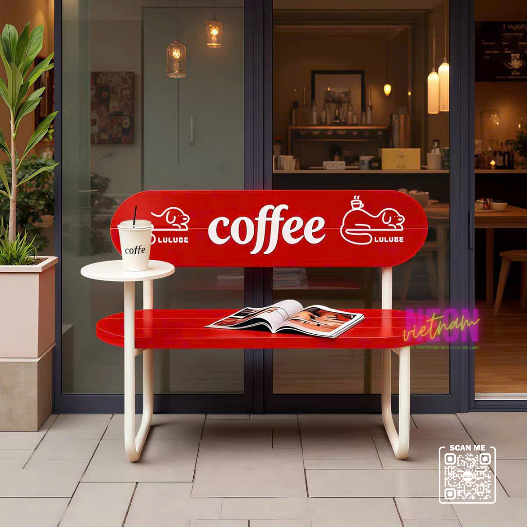 Steel waiting chair with backrest for shop decoration. - Image 8